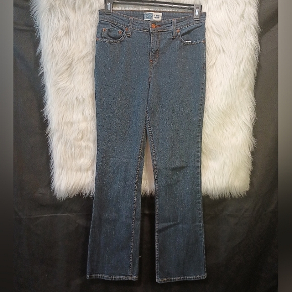 Levi Strauss Signature At waist Blue Denim Bootcut Jean's Size 8 Misses - Picture 2 of 12